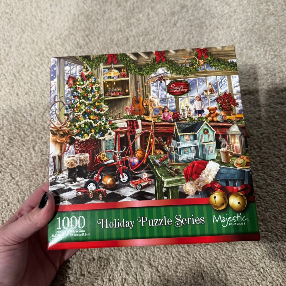 Majestic Puzzles by Springbok Santa's Workshop 1000 Pieces Christmas Toys Claus